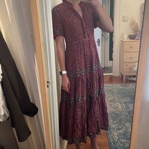 Beautiful free people maxi dress in maroon